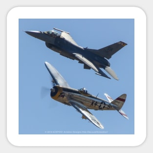 P-47 and F-16 Heritage Flight Sticker